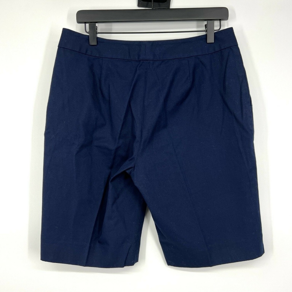 Lauren Ralph Lauren Shorts Womens 10 Petite Bermuda Navy Blue High Rise Cotton - Picture 5 of 7
